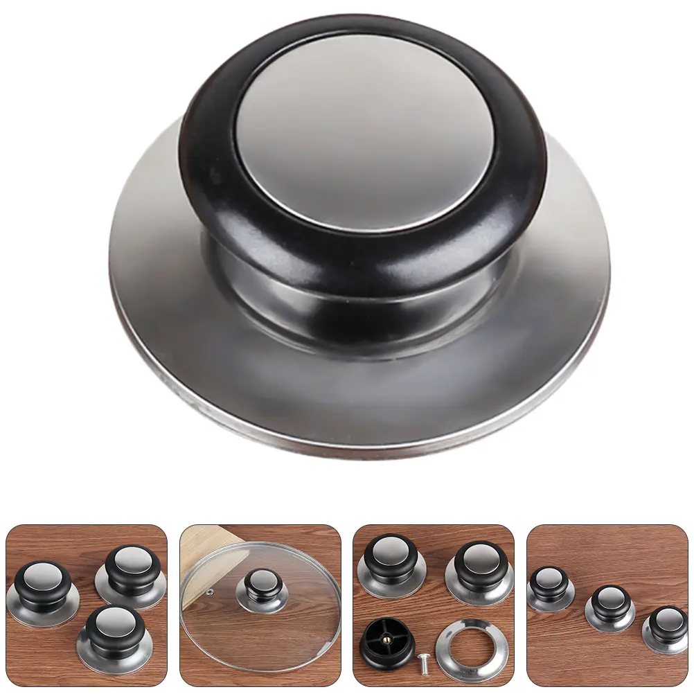 10pcs Universal Lid Handle Pot Cover Handles Stainless Steel Grip Knob Heat Resistant Easy Install Rustproof