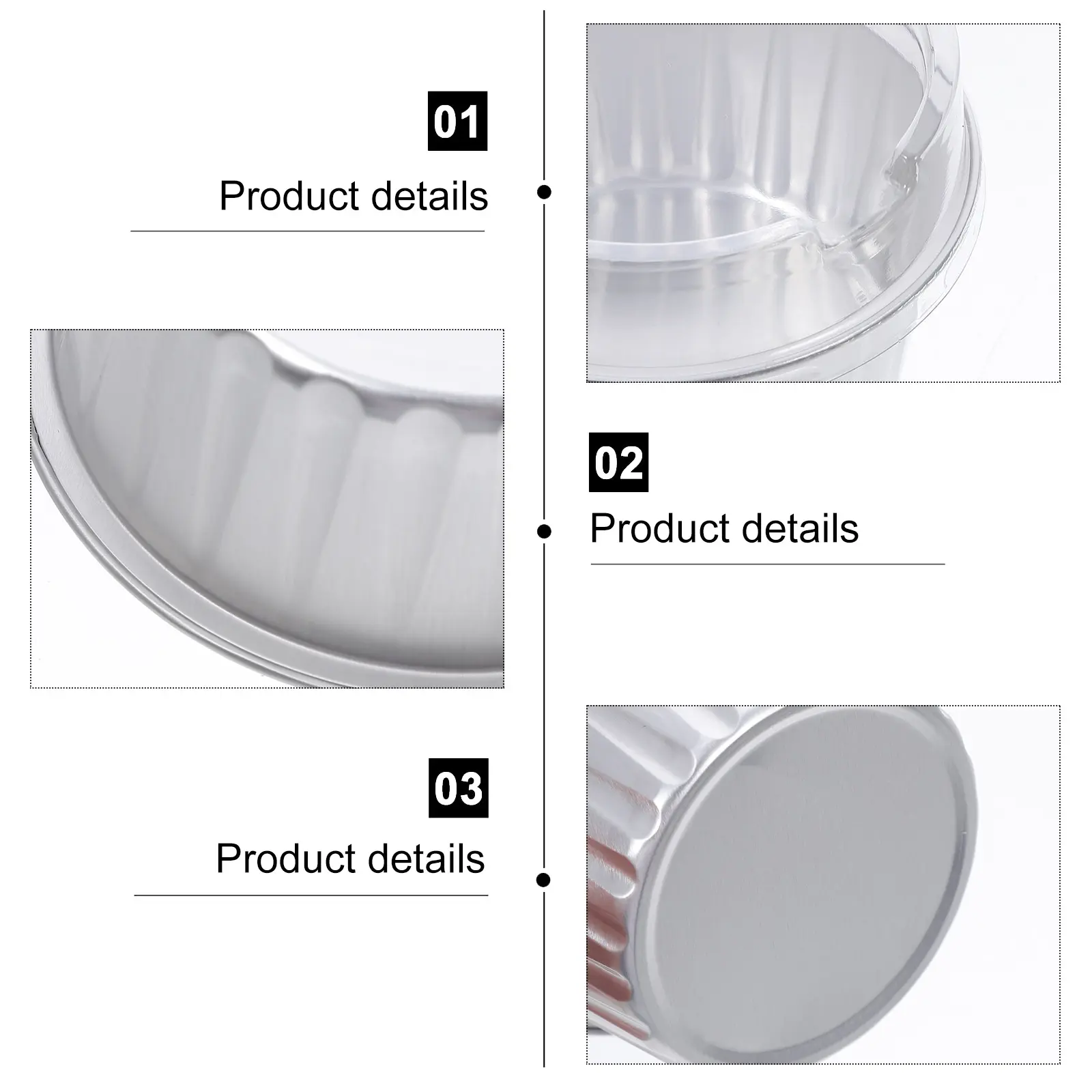 25 Pcs Cream Aluminum Cake Boxes Foil Cups Cake Boxes Pastry Dessert Containers Food Safe Hygienic Home Supermarket