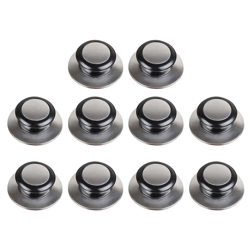 10pcs Universal Lid Handle Pot Cover Handles Stainless Steel Grip Knob Heat Resistant Easy Install Rustproof