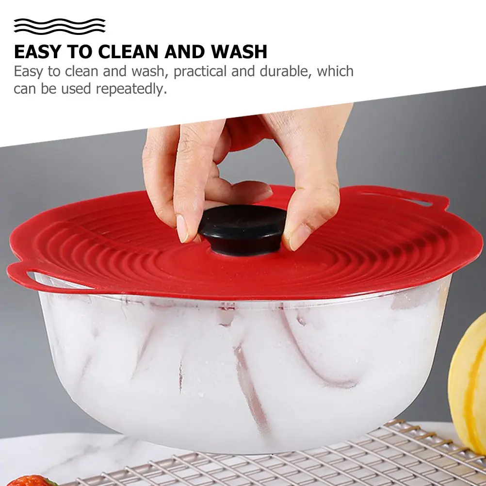 3pcs Silicone Fresh Cover Food Containers Lids Dust-proof Airtight Reusable Double-color Black Kitchen Cookware Parts