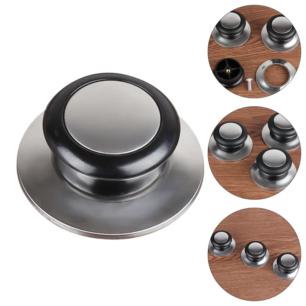 10pcs Universal Lid Handle Pot Cover Handles Stainless Steel Grip Knob Heat Resistant Easy Install Rustproof