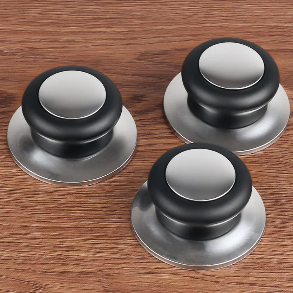 10pcs Universal Lid Handle Pot Cover Handles Stainless Steel Grip Knob Heat Resistant Easy Install Rustproof