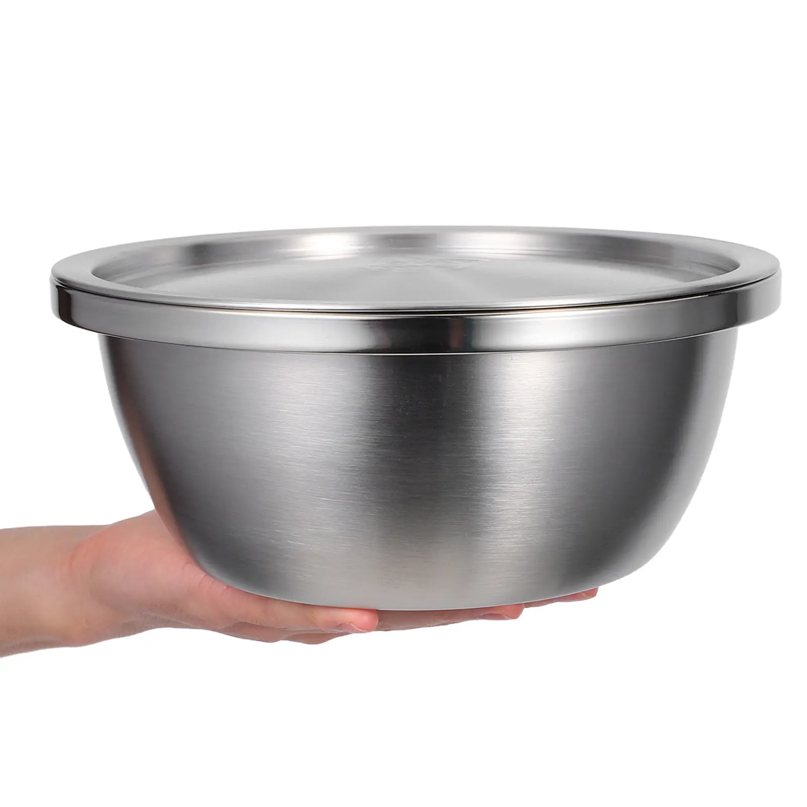 Stainless Steel Pot 304 Mixing Bowl Kitchen Container 24cm Salad Basin Egg Beater Food Storage Baking Tool Lightweight Soup