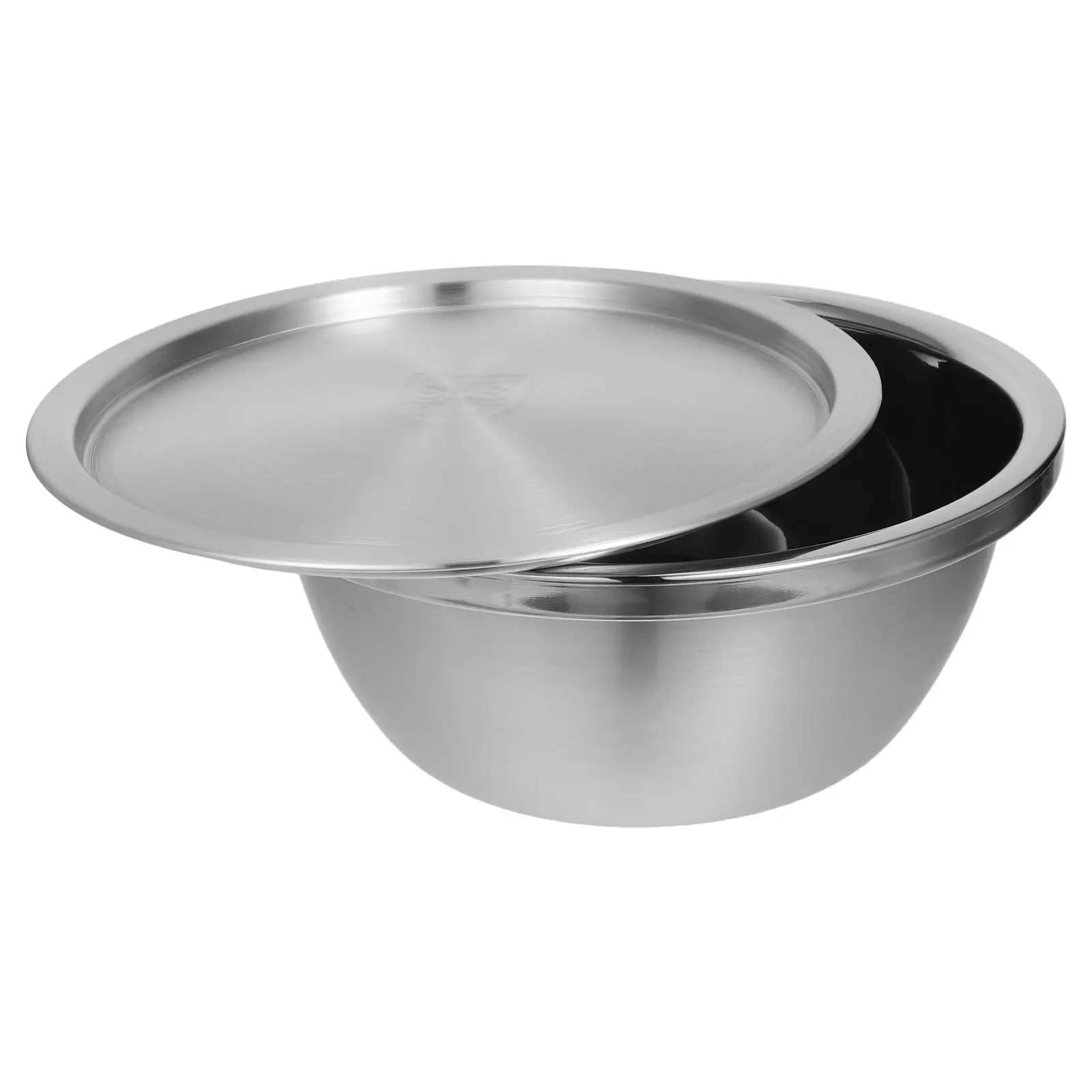 Stainless Steel Pot 304 Mixing Bowl Kitchen Container 24cm Salad Basin Egg Beater Food Storage Baking Tool Lightweight Soup