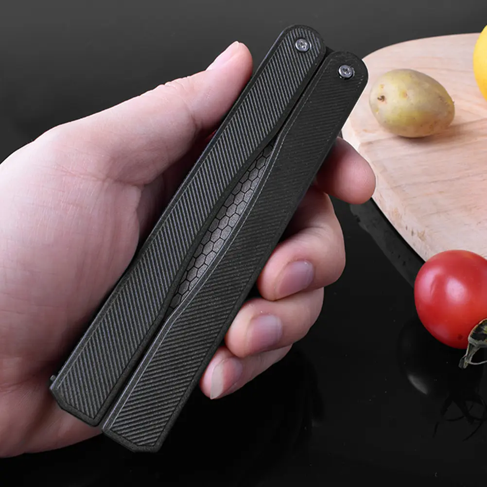 Portable Knife Sharpener Stone Ergonomic Corundum Multi Function Sharpening Tool Kitchen Supplies Household Scissor