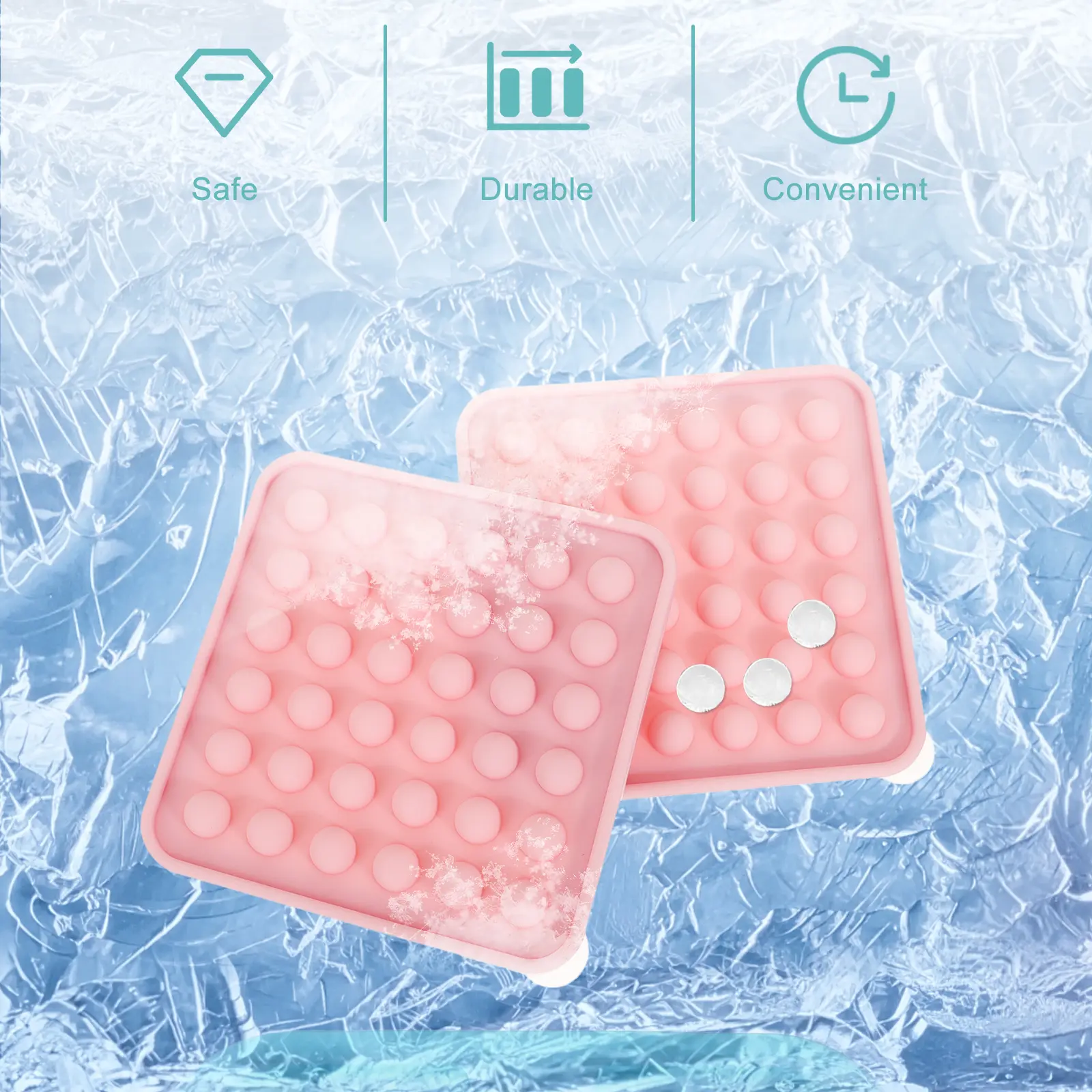 2pcs Ice Mold Mold Shaped Trays with Lid for Freezer Creative Round DIY Kitchen Mini Ice Making Tray Tool Easy Clean