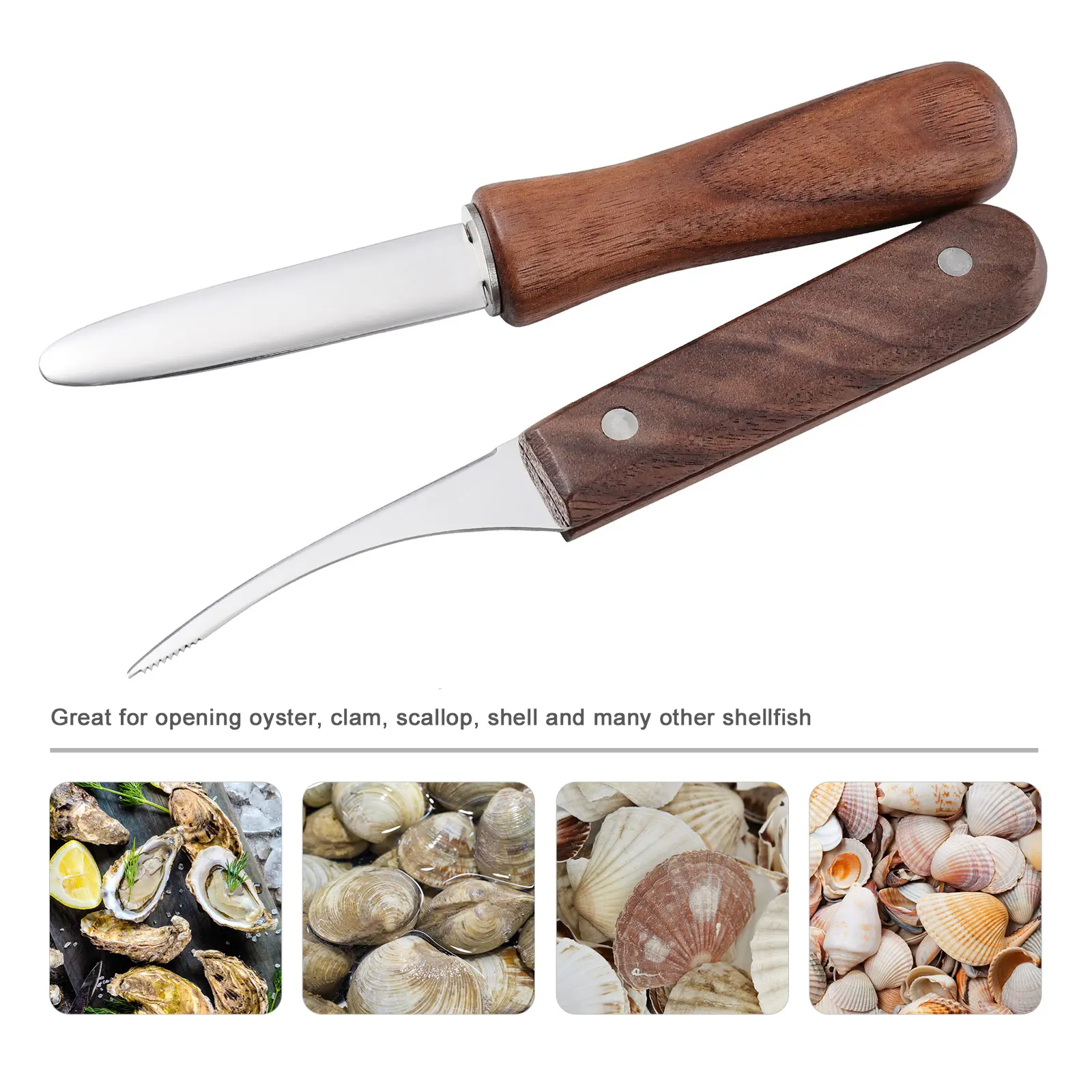 2 pcs Oyster Knife Prawn Peeler Shucking Tool Seafood Opener Clam Shucker Shrimp Line Shell Remover Kitchen Gadgets