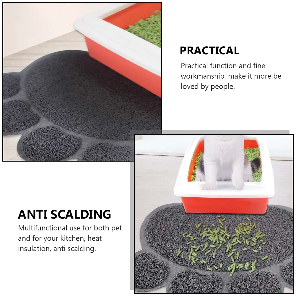 2Pcs Pet Feeding Mat Dog Cat Food Bowl Pad Non skid Waterproof Durable PVC Kitchen Use Heat Insulation Anti scalding Pet