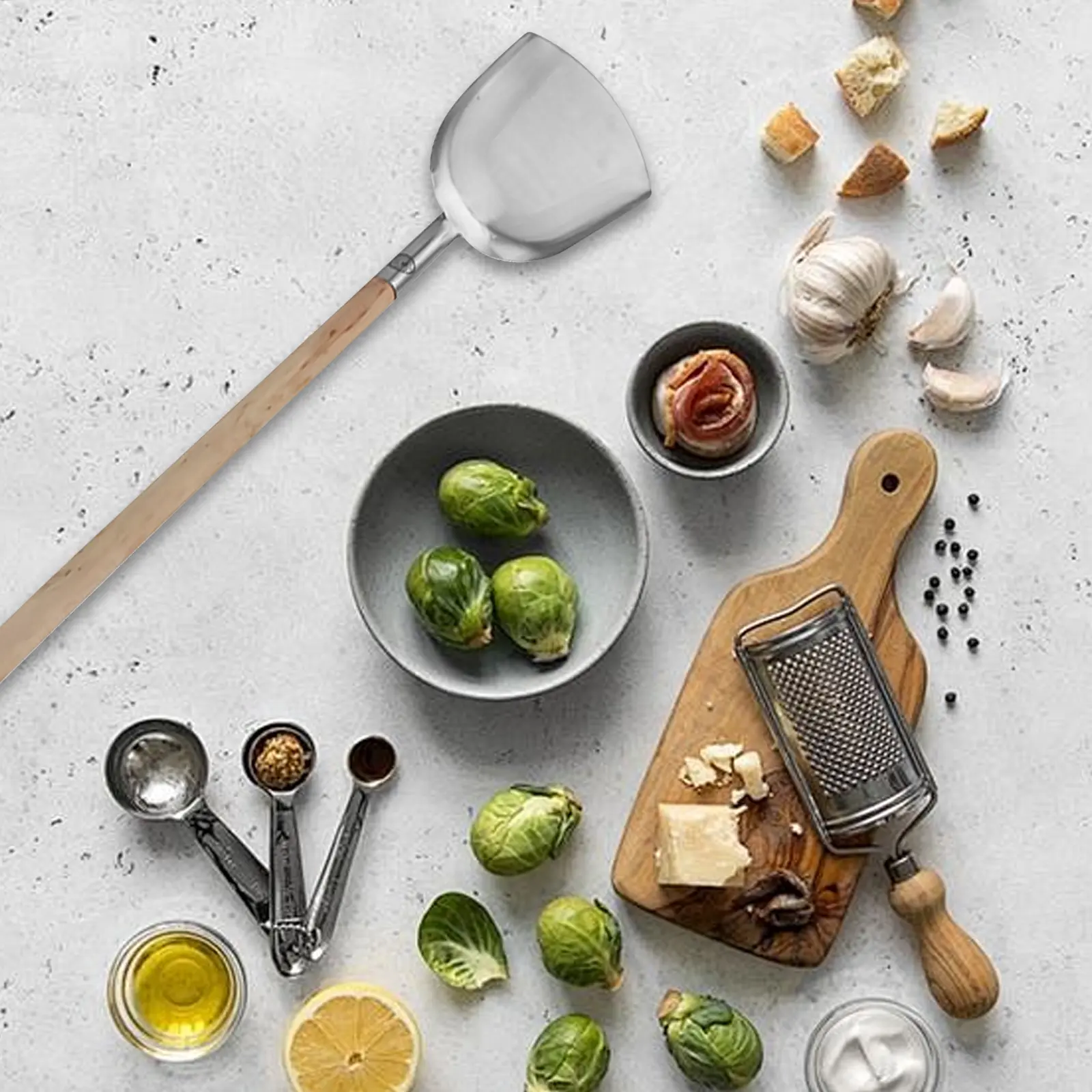 Wooden Spatula H Beech Wood 3cm Aperture Removable Detachable Cookware H Kitchen Utensils Replacement Parts Pans Pot Grip