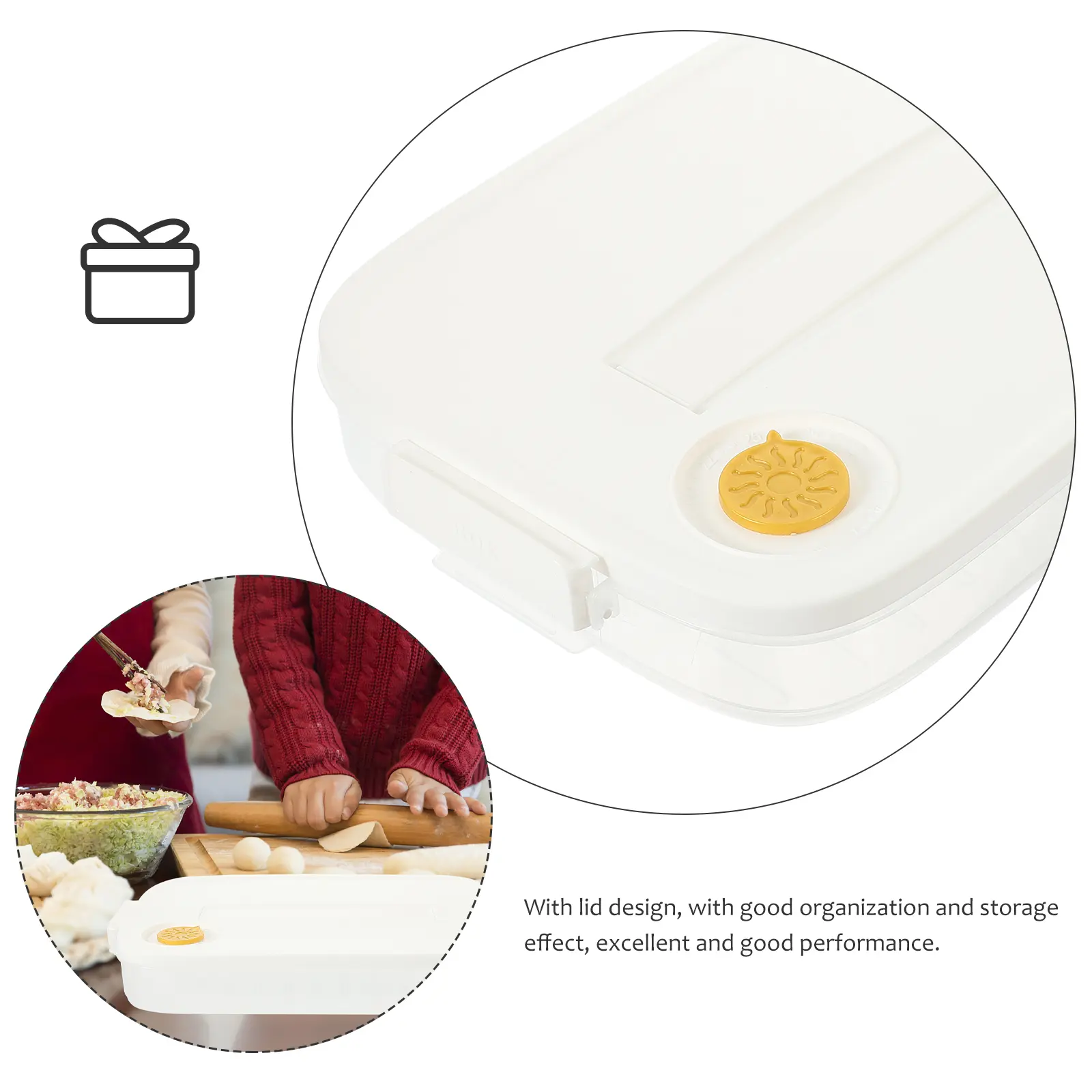 70pcs Food Grade Fresh keeping Box Cream White Single Layer Lid Fridge Freezer Storage Container for Dumplings Refrigerator