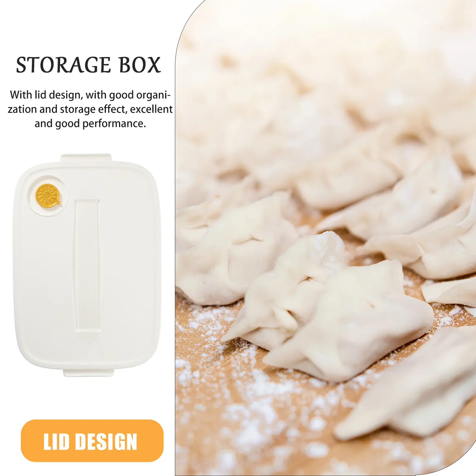 70pcs Food Grade Fresh keeping Box Cream White Single Layer Lid Fridge Freezer Storage Container for Dumplings Refrigerator