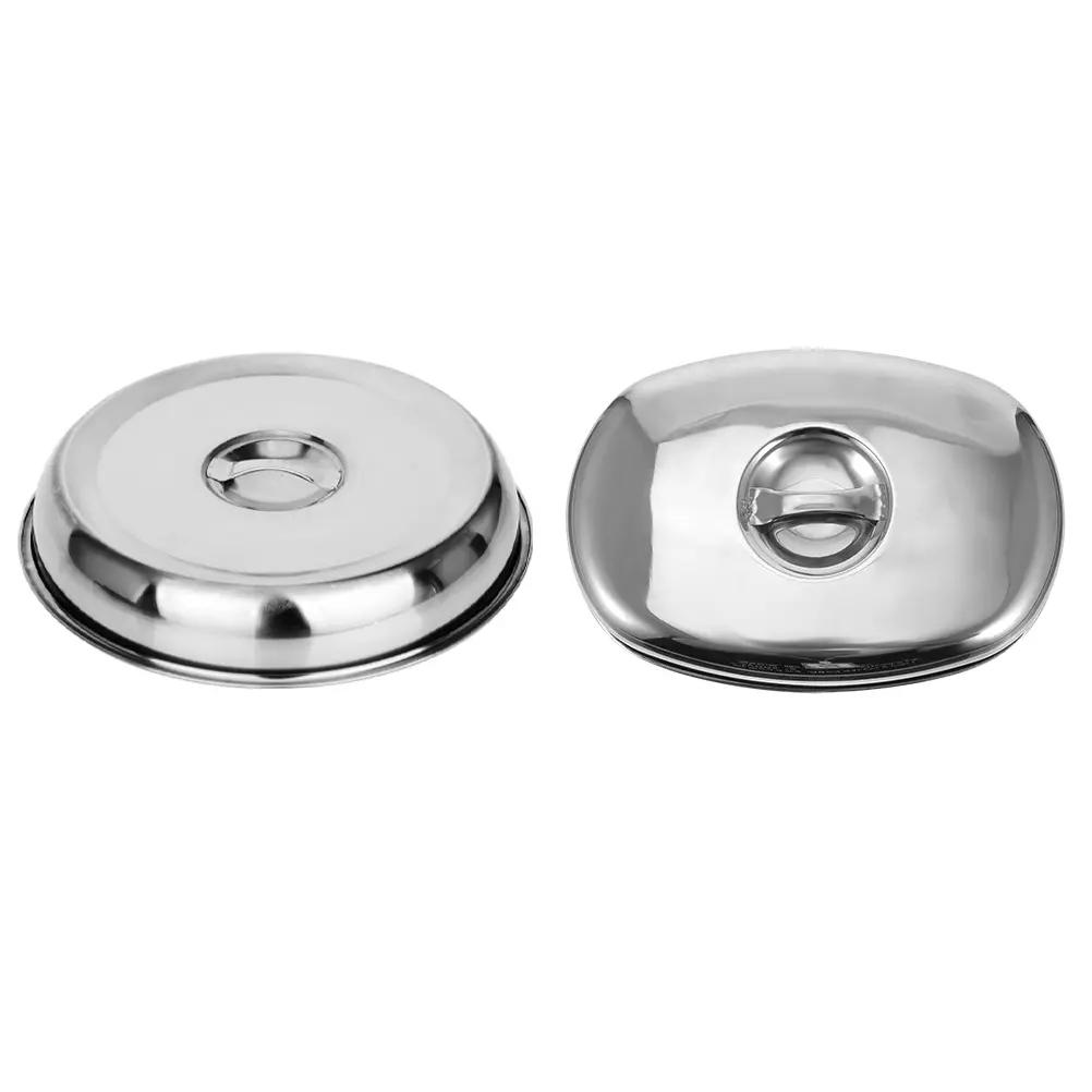 2 Pcs Stainless Steel Food Cover Heat Preservation Insect proof Kitchen Supplies Dish Lid Protective Cap