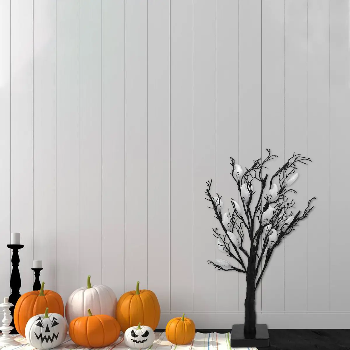 LED Tree Light Halloween Resin Plastic Durable Home Desk Lamp Night Decorative Ghost Atmosphere Event Room Gallery Small Night