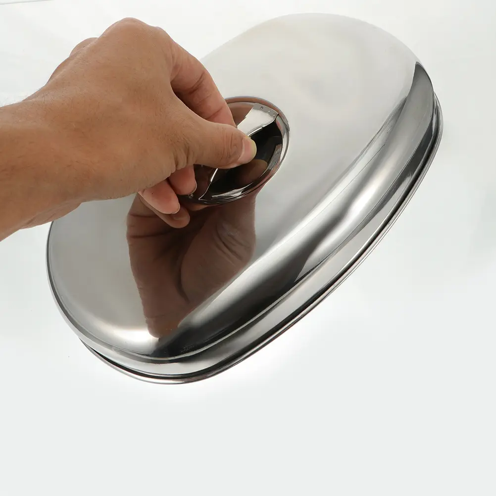 2 Pcs Stainless Steel Food Cover Heat Preservation Insect proof Kitchen Supplies Dish Lid Protective Cap