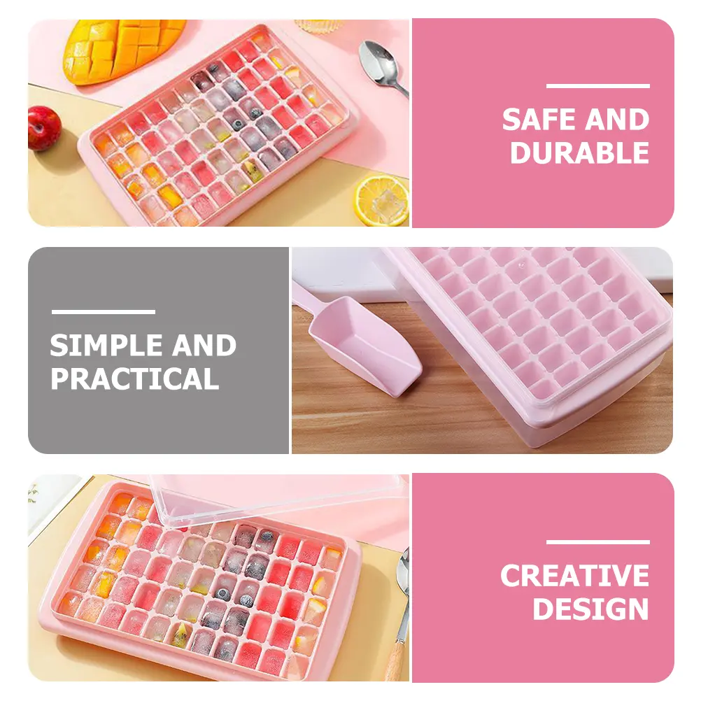 55 grid Ice Tray Mold Plastic Cube Kitchen Refrigerator Slow Melting Easy Cleaning Elegant Safe Ice Maker