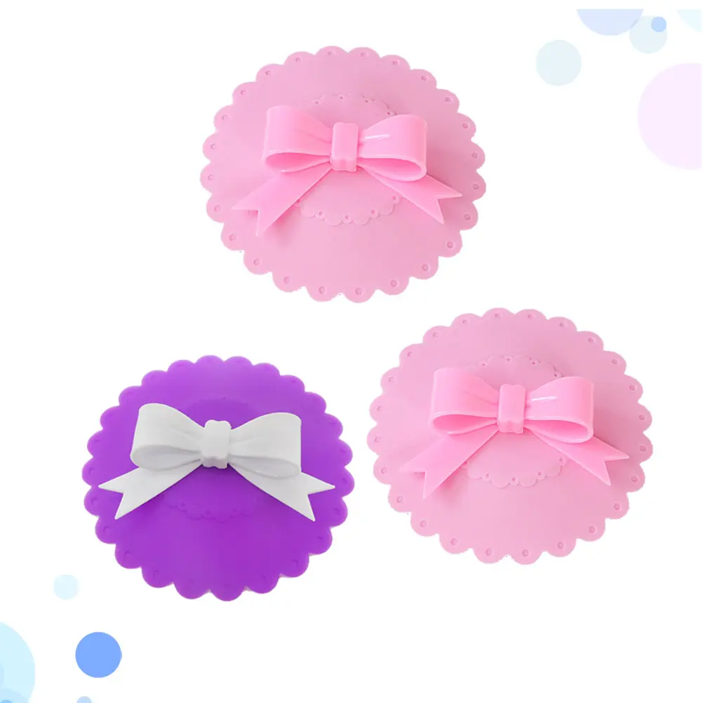 bow-knot cup lids mug cover drink cup lids silicone mug cover hot cup lids