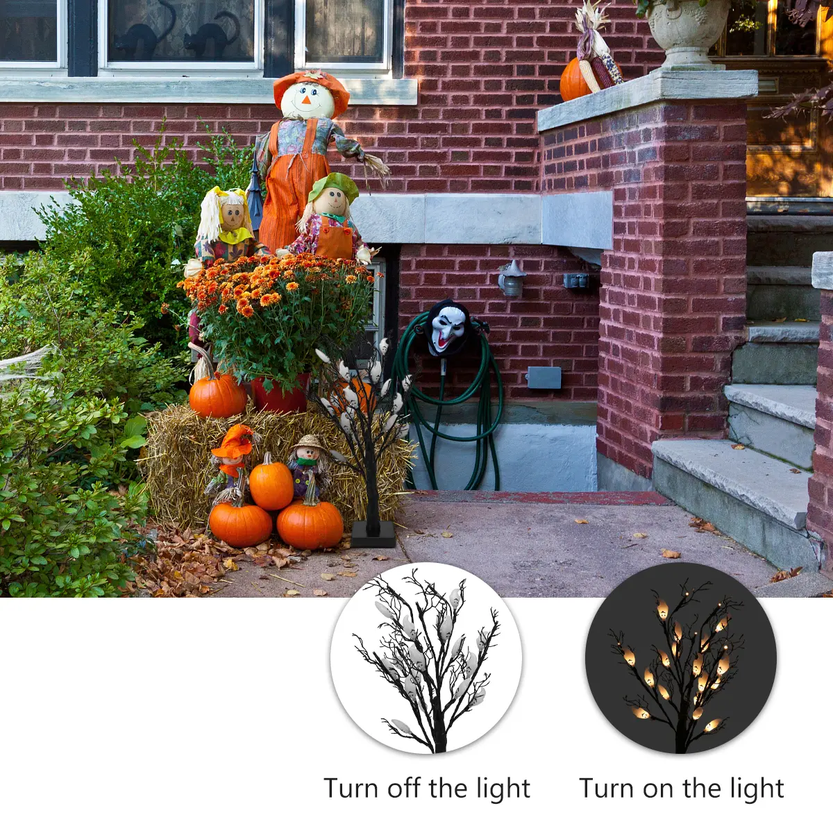 LED Tree Light Halloween Resin Plastic Durable Home Desk Lamp Night Decorative Ghost Atmosphere Event Room Gallery Small Night