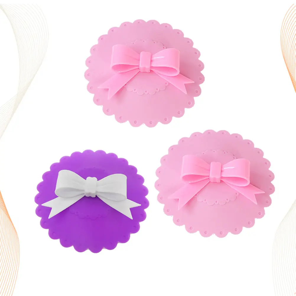 bow-knot cup lids mug cover drink cup lids silicone mug cover hot cup lids
