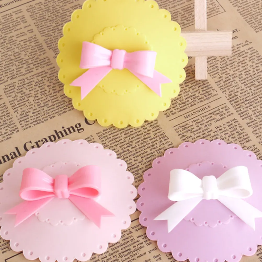 bow-knot cup lids mug cover drink cup lids silicone mug cover hot cup lids