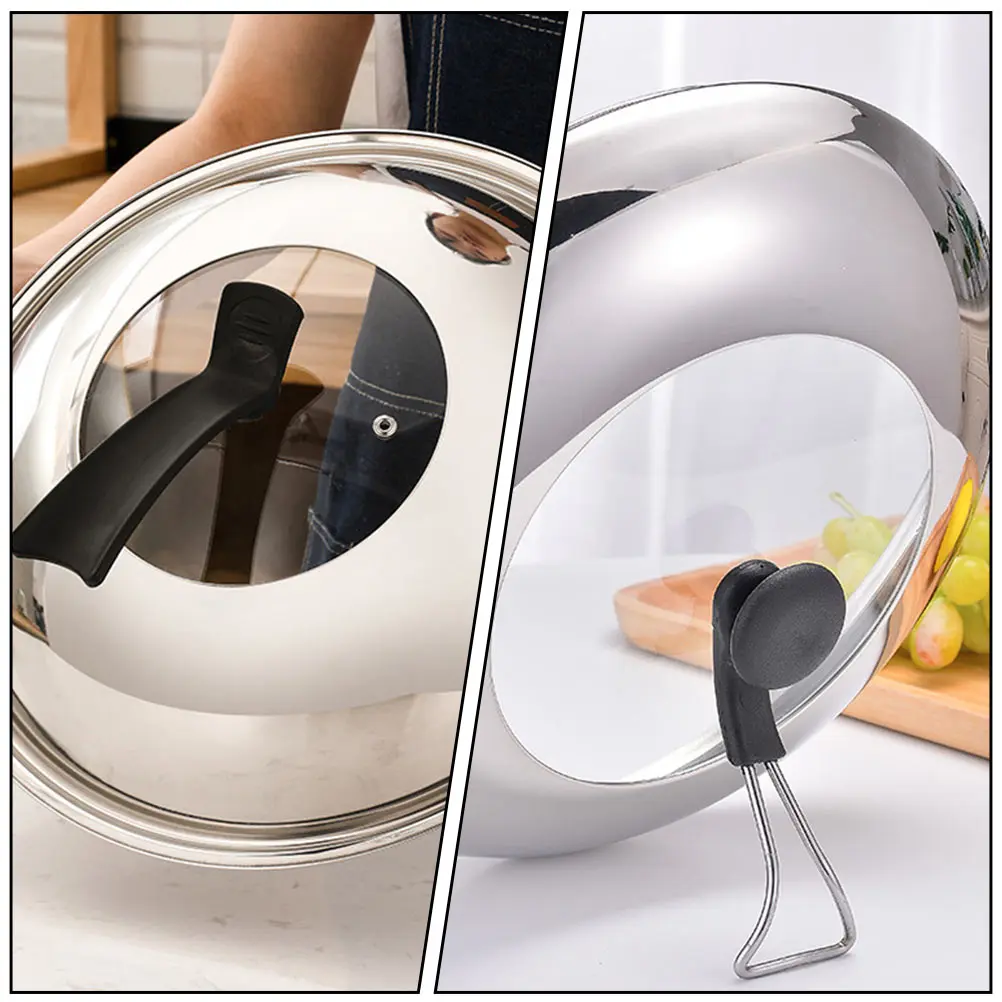 1pc Stainless Steel Lid 34cm Vertical Handle Heat Resistant Glass Cover for Steamer Lid Home Hotel Kitchen Cooking Supply