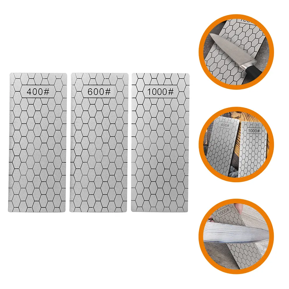 3Pcs Knife Sharpener 400#600#1000# Diamond Stones Scissors Tool Household Sharpening Supplies Manual Honing Stone Kitchen