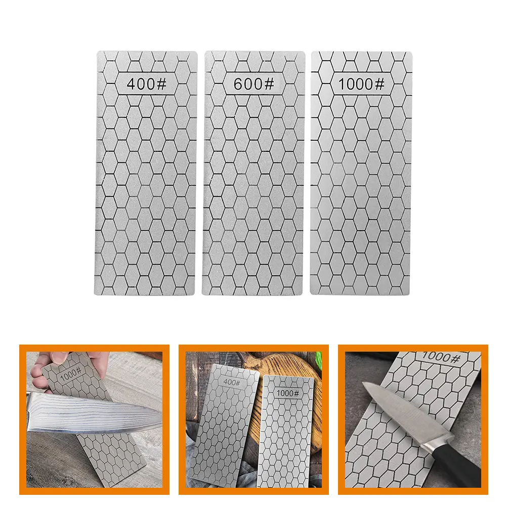 3Pcs Knife Sharpener 400#600#1000# Diamond Stones Scissors Tool Household Sharpening Supplies Manual Honing Stone Kitchen