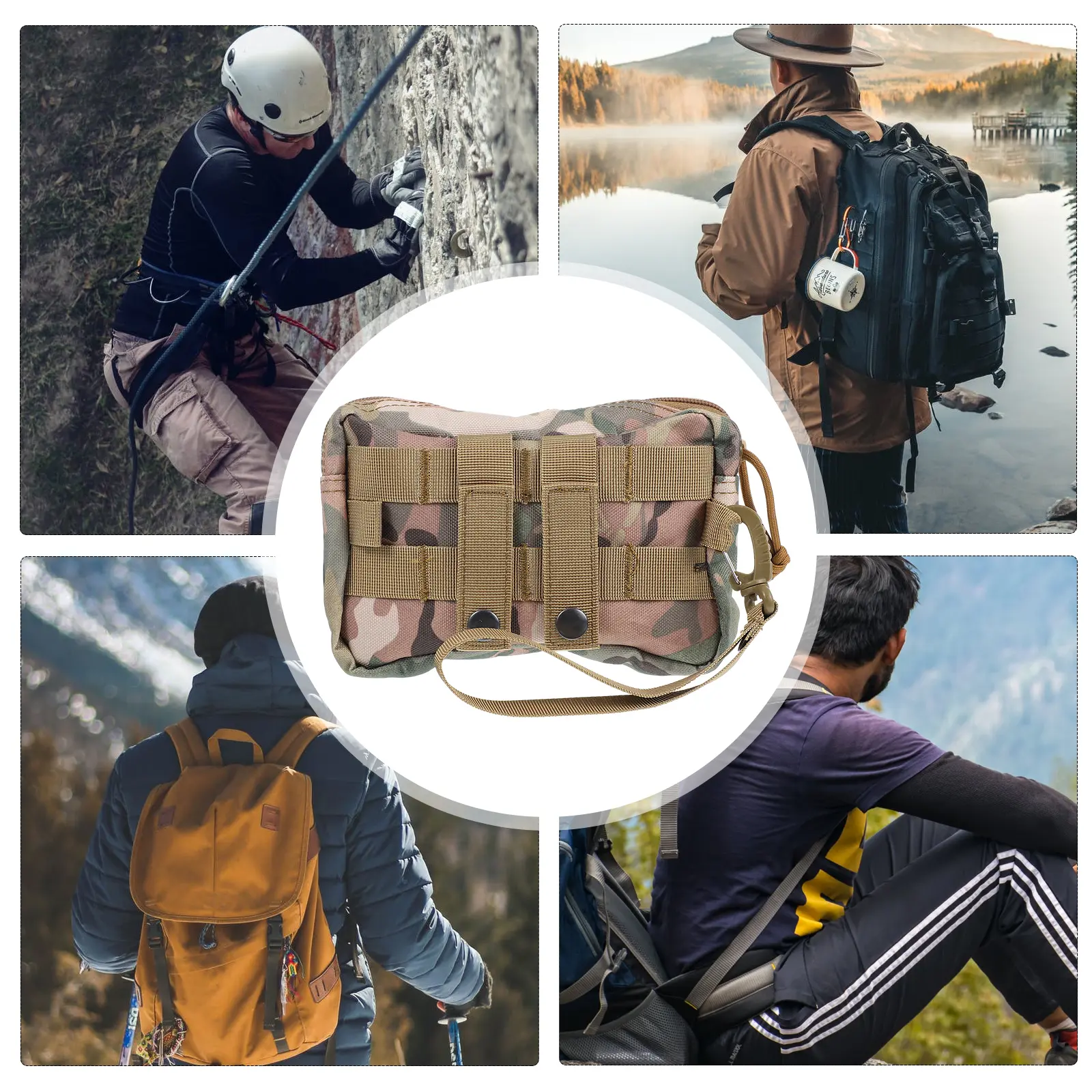 Mini Headphones Waist Bag Black Small Change Multi Functional Fannypacks Outdoor Sports Coin Bag Travel Pouch Storage
