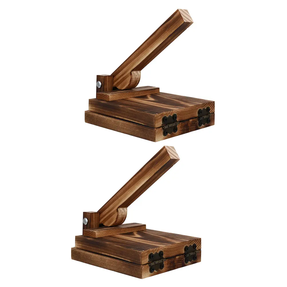 2 Pcs Dumpling Wrapper Mold Presser Machine Maker Tool Wood Making Baby Kitchen Moulds for Household