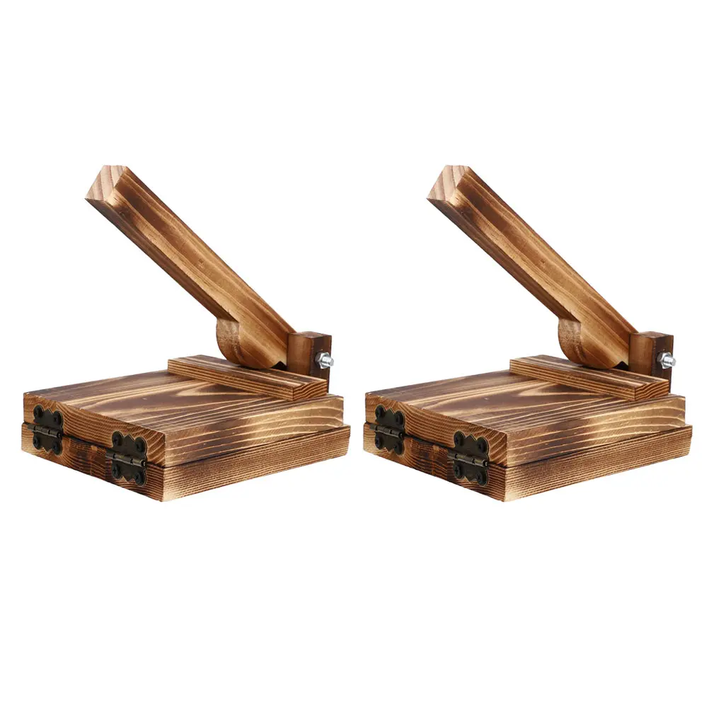 2 Pcs Dumpling Wrapper Mold Presser Machine Maker Tool Wood Making Baby Kitchen Moulds for Household