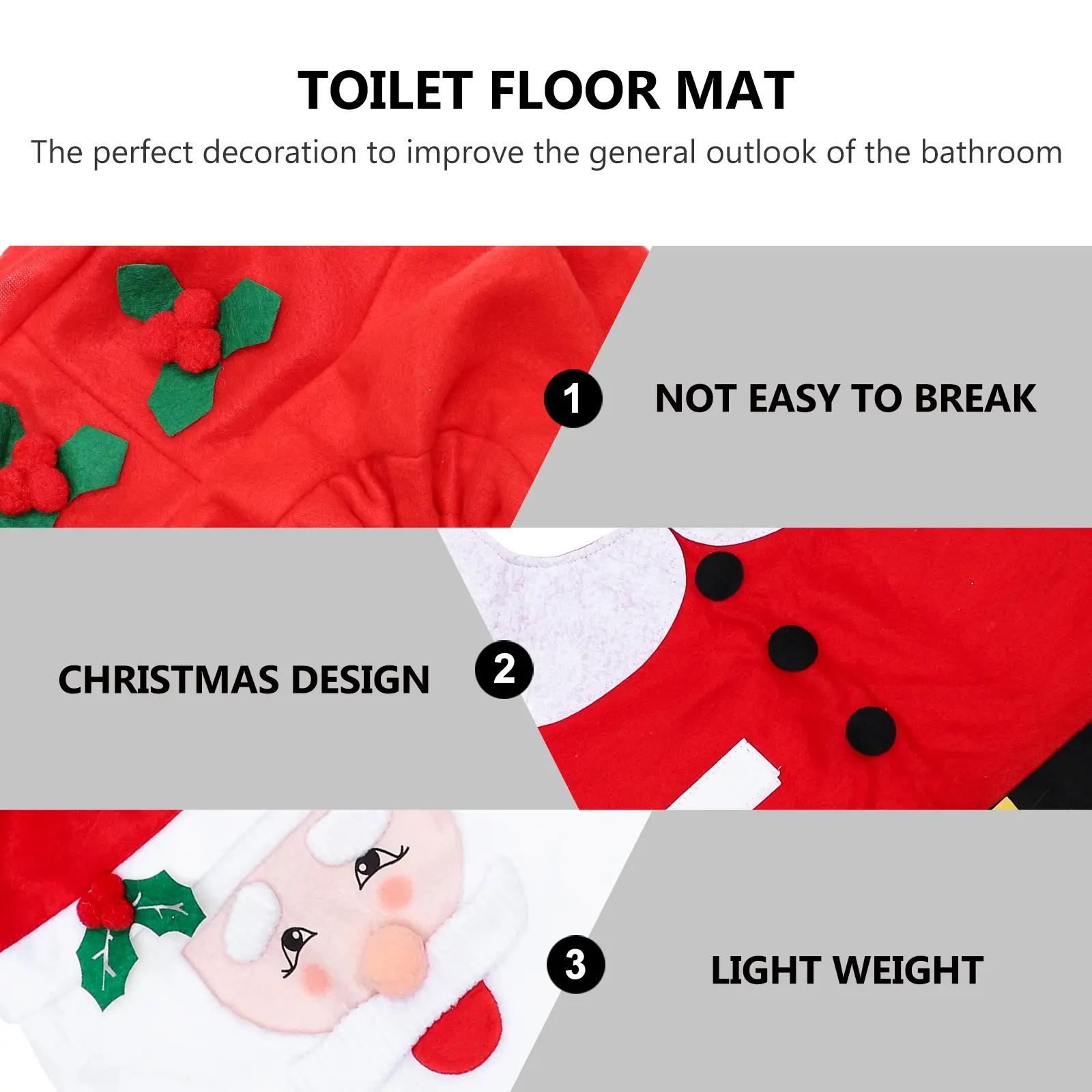 Carpet Toilet Cover Floor Mat Elder Christmas Decor Party Pulled Cloth Accessories