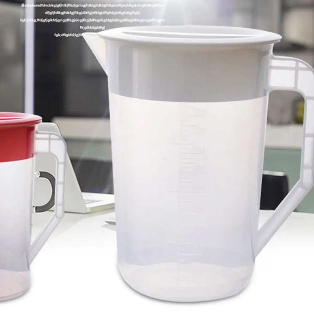 Lightweight Plastic Pitcher With Thickened Lid Beverage Kettle For Hot Water Juice Storage 2L White 1Pc