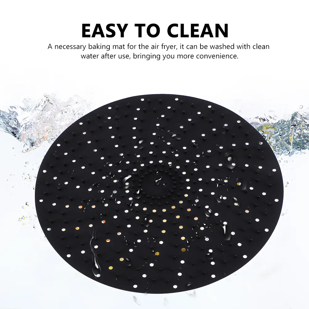 2 Pcs Silicone Lining Reusable Air Fryer Mat Hollow Design Baking Liners Steamer Silica Gel