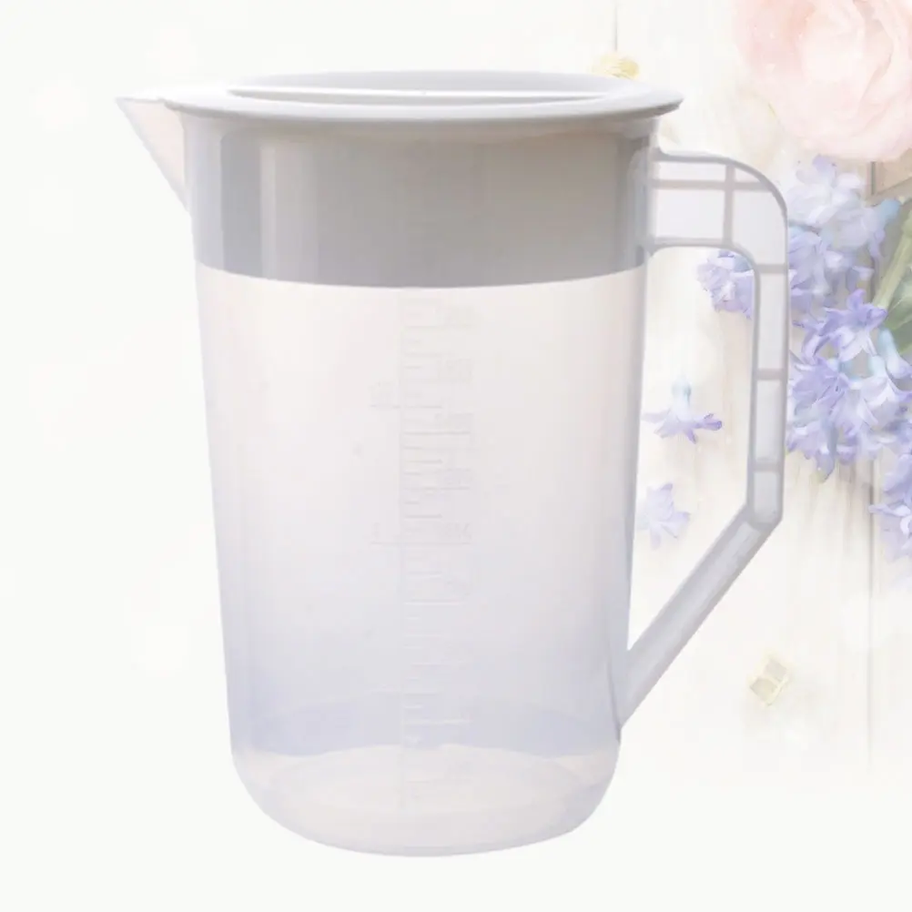 Lightweight Plastic Pitcher With Thickened Lid Beverage Kettle For Hot Water Juice Storage 2L White 1Pc