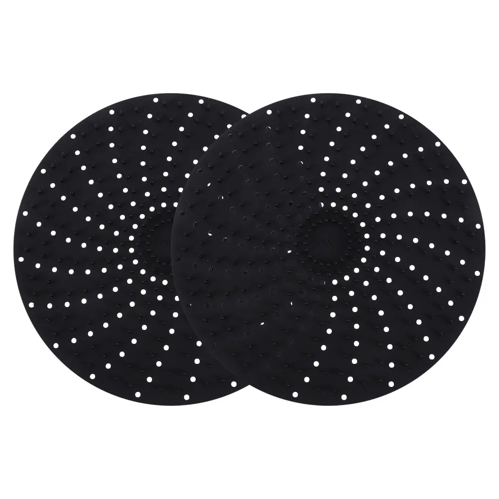 2 Pcs Silicone Lining Reusable Air Fryer Mat Hollow Design Baking Liners Steamer Silica Gel