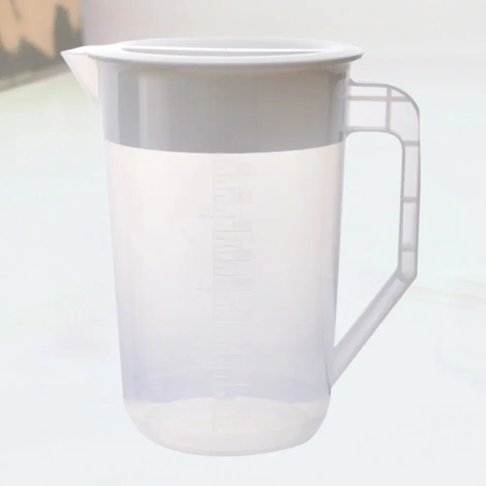 Lightweight Plastic Pitcher With Thickened Lid Beverage Kettle For Hot Water Juice Storage 2L White 1Pc