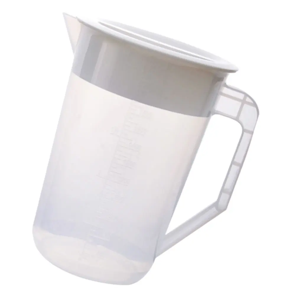 Lightweight Plastic Pitcher With Thickened Lid Beverage Kettle For Hot Water Juice Storage 2L White 1Pc