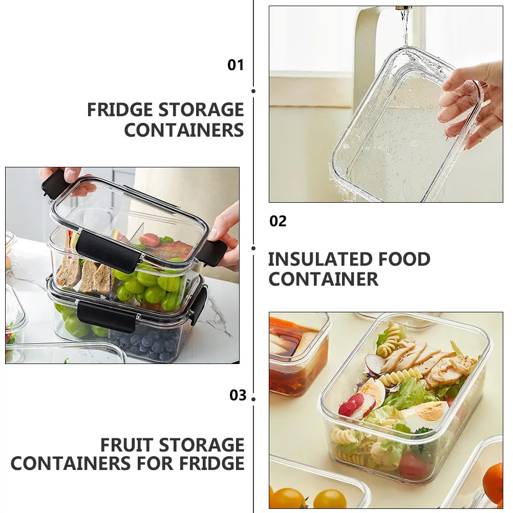 Crisper Food Containers with Lids Airtight Storage Fridge Organizers Refrigerator for M Organizing