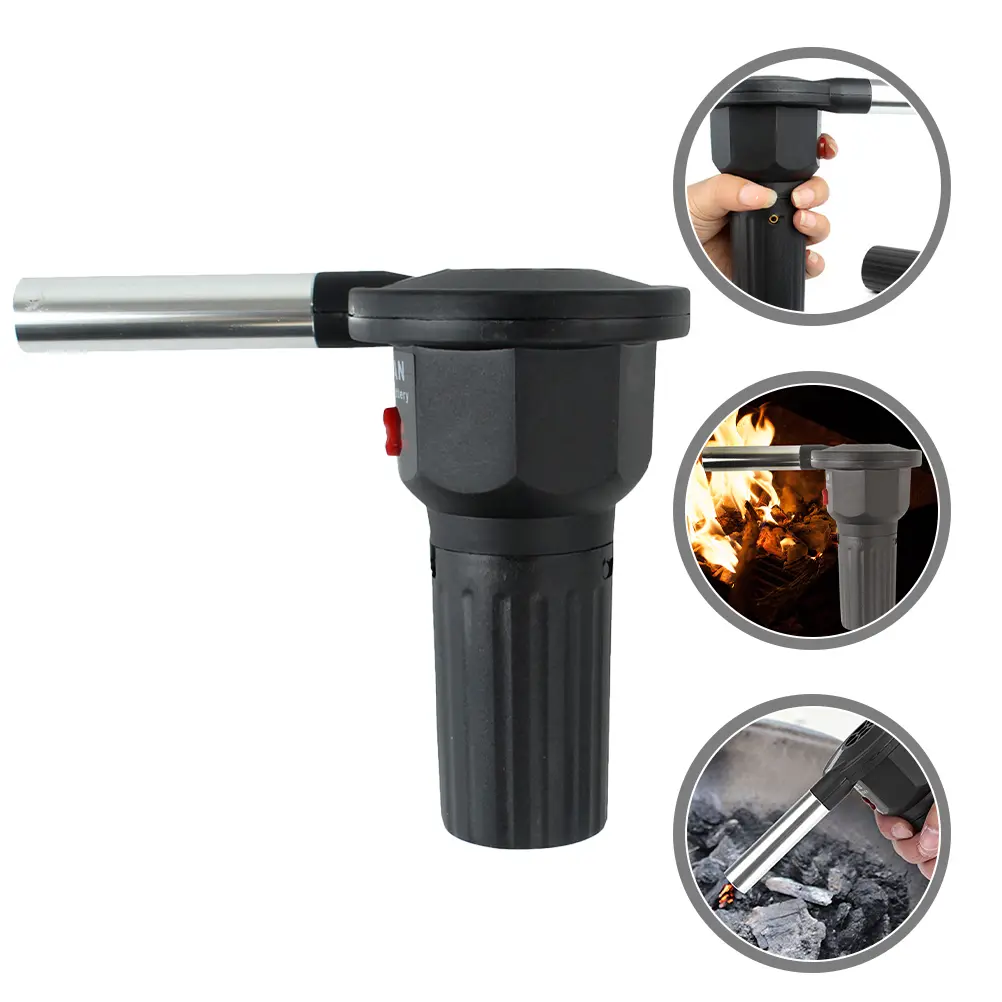 Portable BBQ Blower Fan Lightweight Electric Grill Air Blower Tool Camping Supply Picnic Party Practical Aluminum ABS