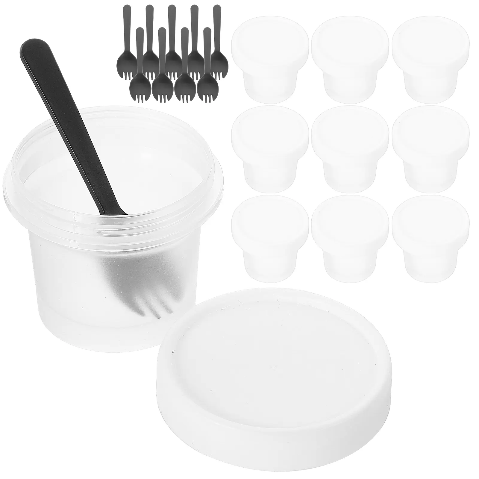 Mousse Cup Sets Disposable Dessert Cups Transparent Jelly Chocolate Yogurt Disposable Mousse Tray Square Pudding Trays