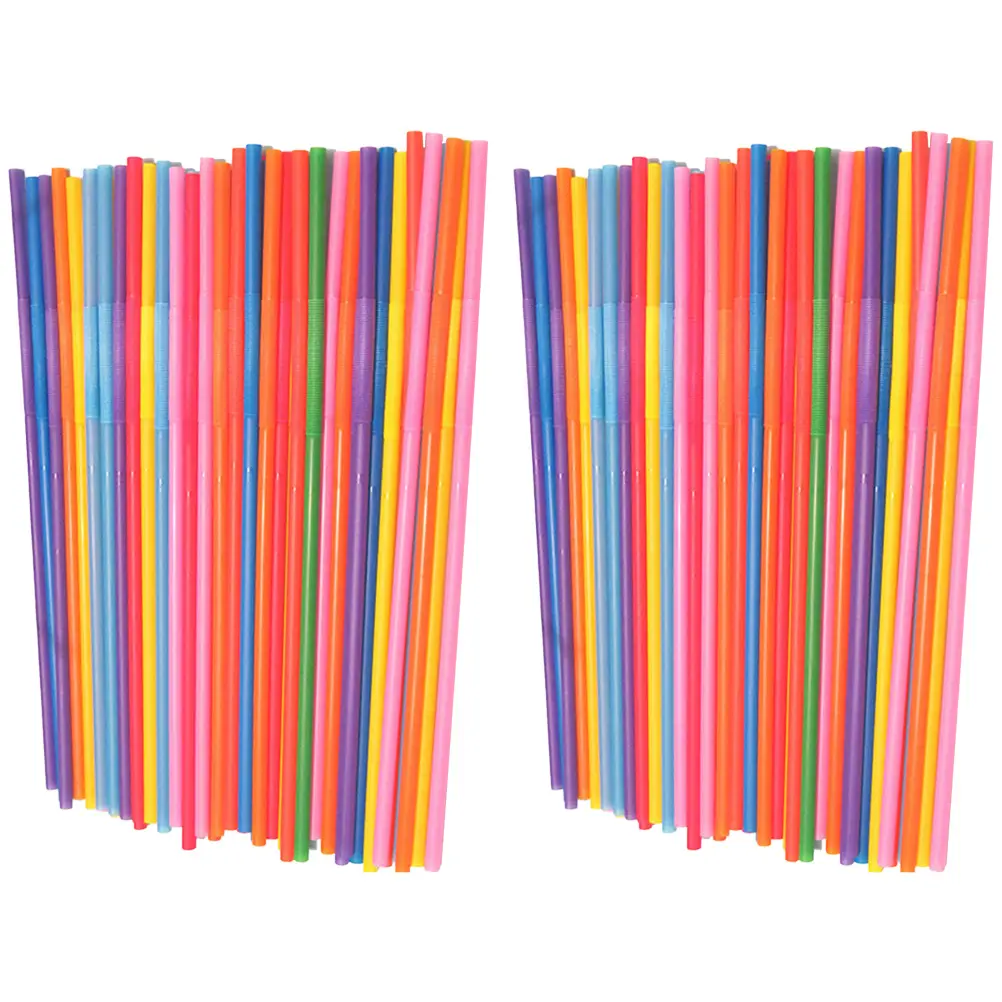 450pcs Colorful Safety Straws Plastic Disposable Bending Drinking Party Vacation Supplies Home Decoration Holiday Gift