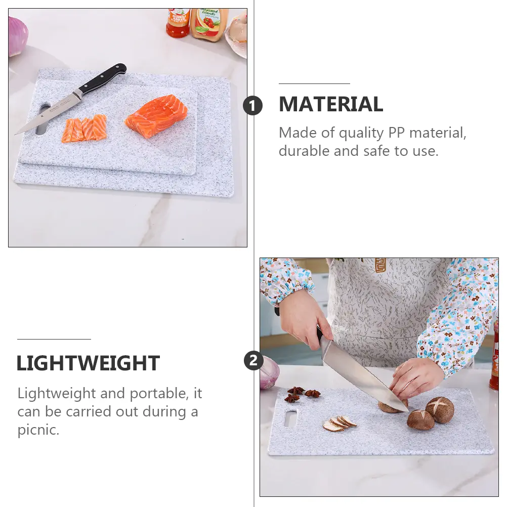 Plastic Cutting Board Lightweight Portable Kitchen Tool Fruit Vegetable Meat Home Use Safe PP Wear Resistant Not Broken