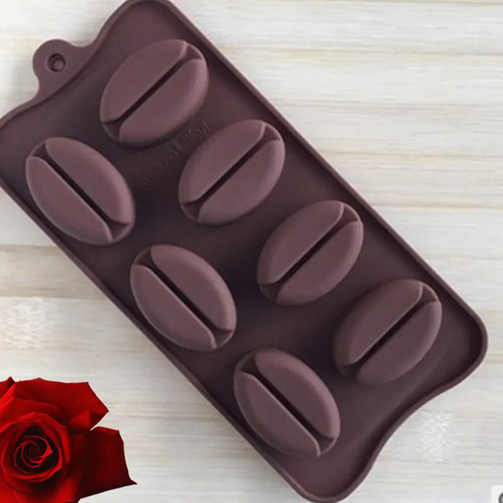 2pcs Cake Molds Silicone Chocolate Coffee Bean Shape Baking Pan Candy Fondant Tools DIY Craft Project Oven Safe Flexible
