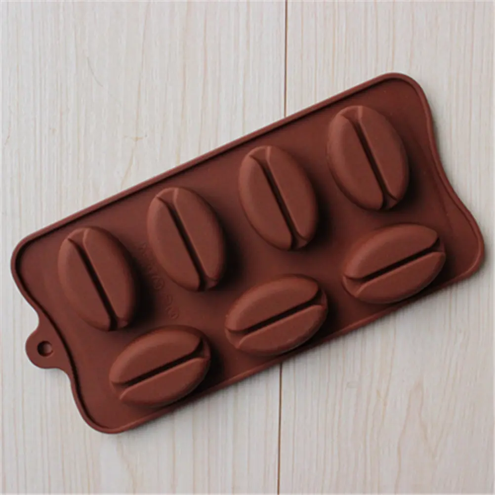 2pcs Cake Molds Silicone Chocolate Coffee Bean Shape Baking Pan Candy Fondant Tools DIY Craft Project Oven Safe Flexible