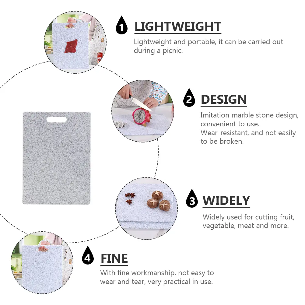 Plastic Cutting Board Lightweight Portable Kitchen Tool Fruit Vegetable Meat Home Use Safe PP Wear Resistant Not Broken