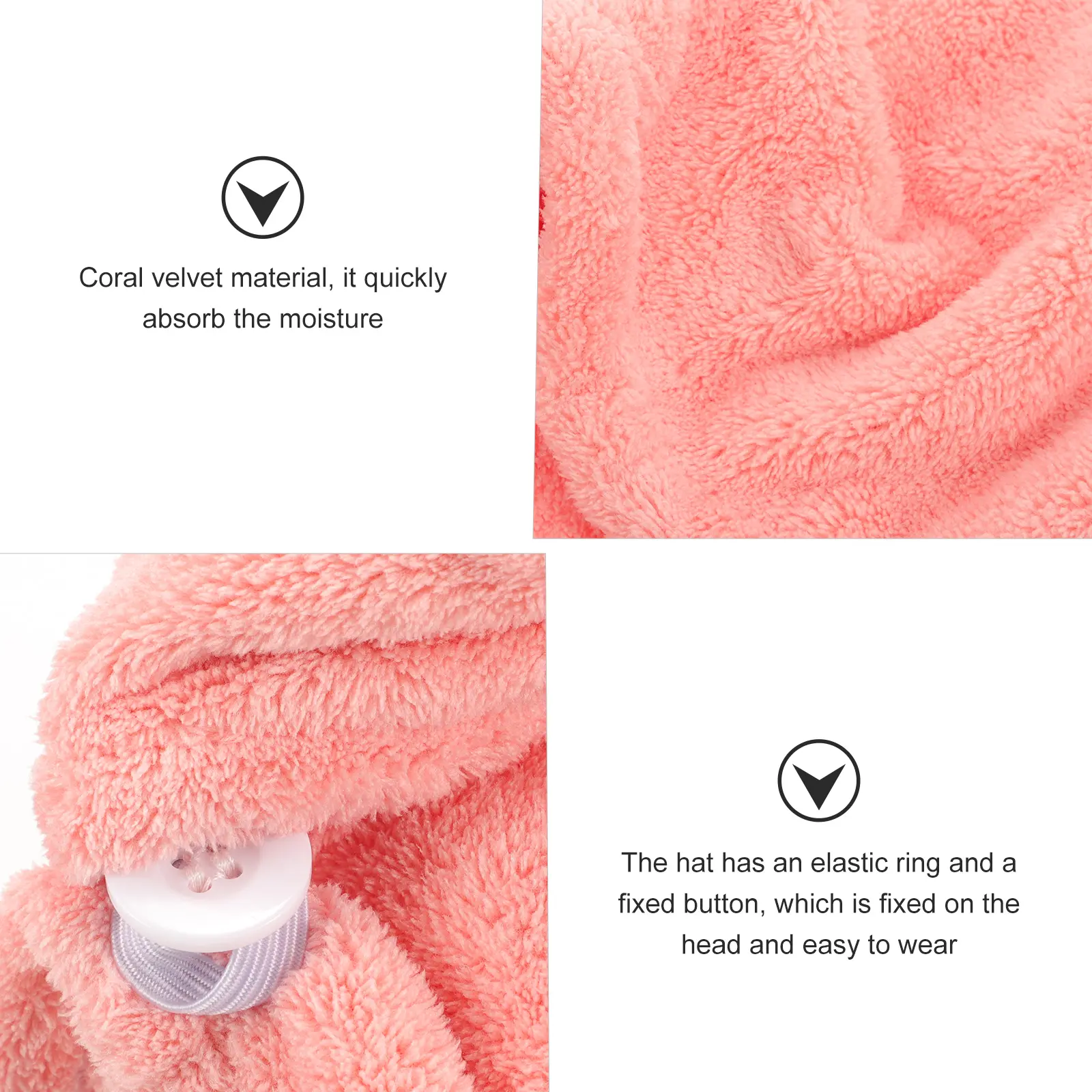 3pcs Dry Hair Cap Quick Drying Coral Fleece Bath Accessory Soft Thickened Absorption Comfortable Travel Hair Care Towel Set