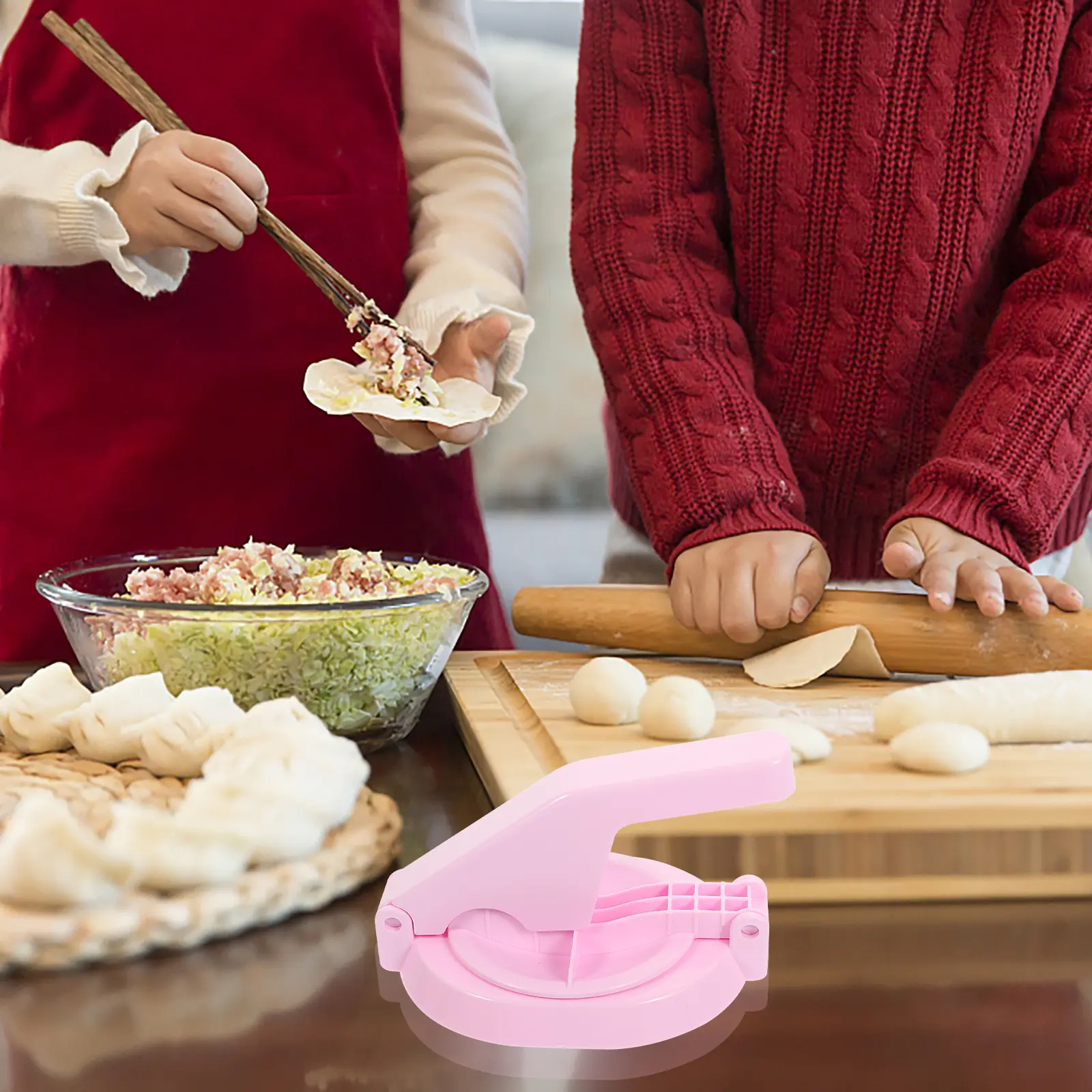 Dough Presser for Dumpling Wrappers Green Manual Household Skin Tool Reusable Kitchen Accessory Baking Pastry Maker