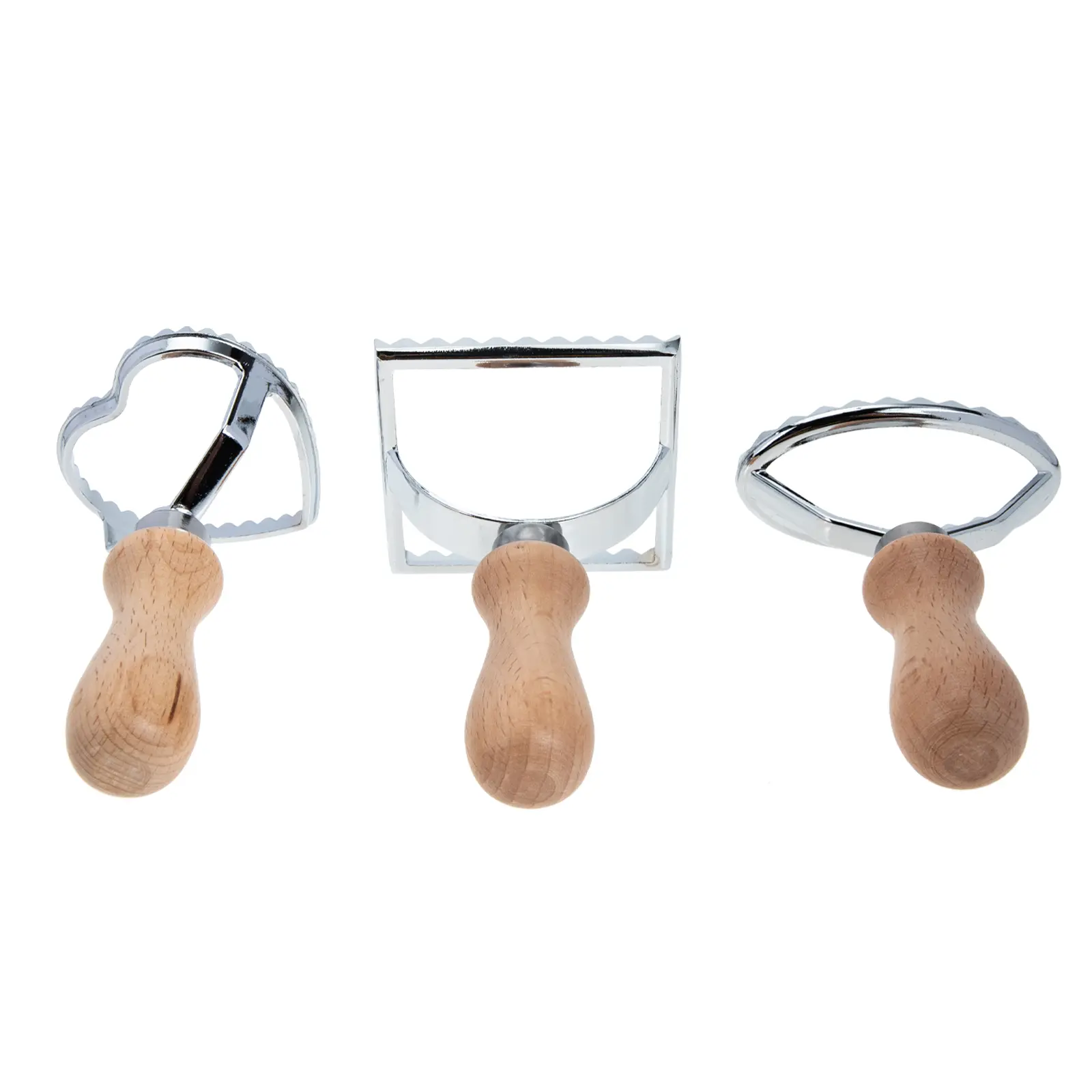 3 Pcs Baking Tools Cookie Pressing Molds Zinc Alloy Wood Square Shaped Biscuit Pasta Maker Dumpling DIY Accessories