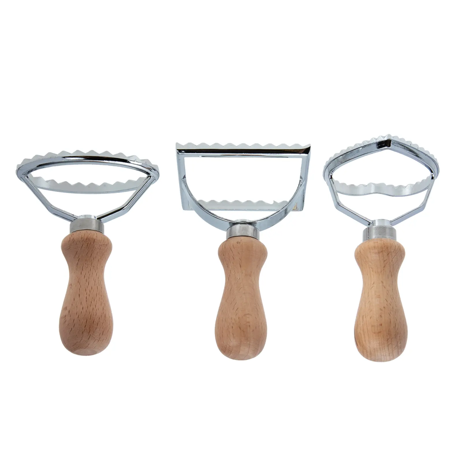 3 Pcs Baking Tools Cookie Pressing Molds Zinc Alloy Wood Square Shaped Biscuit Pasta Maker Dumpling DIY Accessories