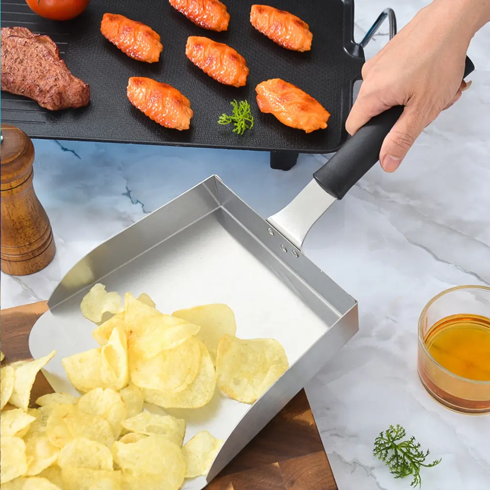 Stainless Steel Spatula Food Scoop for Serving French Fries Popcorn Rice Chips Shovel Cereal Shovel Baking Tools