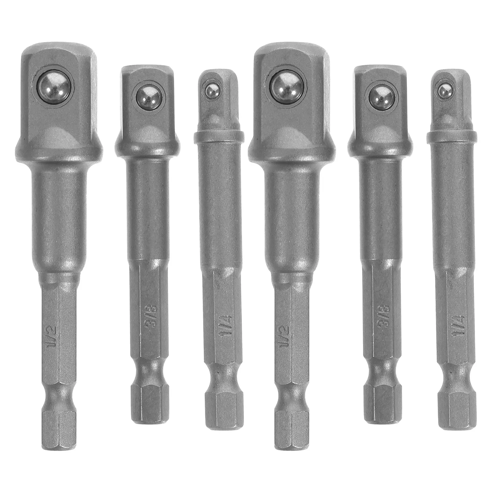 6Pcs Steel Socket Adapter Set for Drill 1/4in 3/8in 1/2in Impact Driver Wrench Bit Stenosis Tool Conversion Accessories